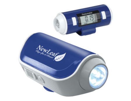 LED Flashlight & Clip Pedometer Set
