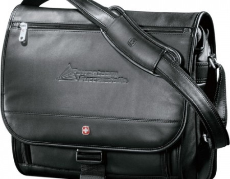 Executive Leather Compu-Saddle Bag