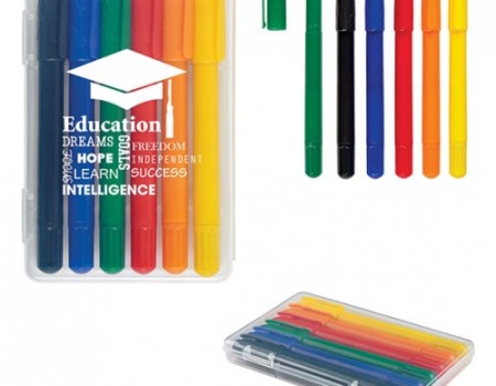 Set of 6 Retractable Crayons In Case