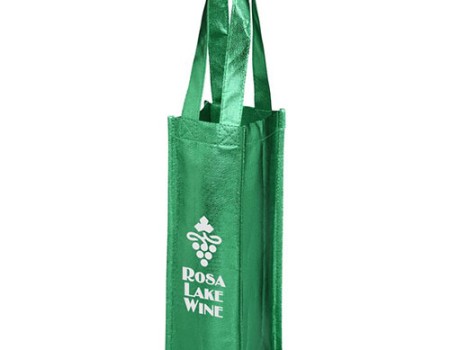 Metallic Single Bottle Wine Tote