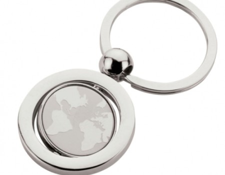 Custom World Map Spinner Keychain