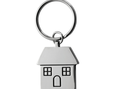 House-Shaped Metal Keychain