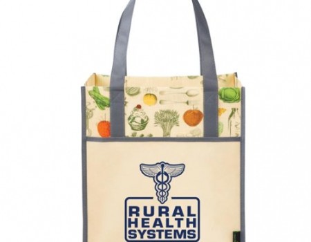 Vintage Print Grocery Tote