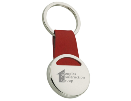 Leatherette disc Key Chain