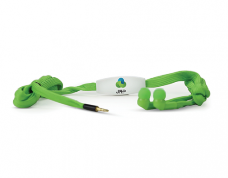 Tangle free shoelace earphones.