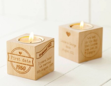 Tealight in a wooden holder