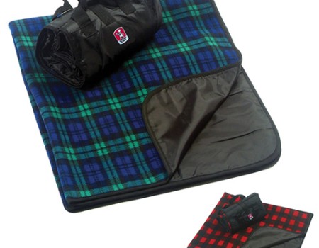Embroidered Plaid Foldable Picnic Blanket