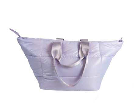 Quilted Tote Bag with Zipper