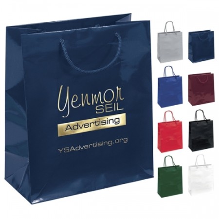 10x12 Emerald Gloss Eurotote Shopper Paper Bag