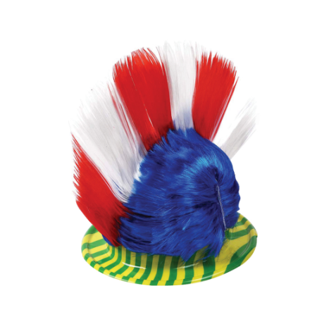 Brightly Colored Cheering Hat & Wig
