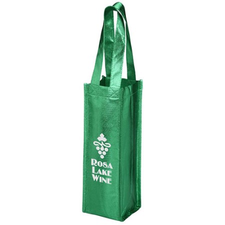 Metallic Single Bottle Wine Tote