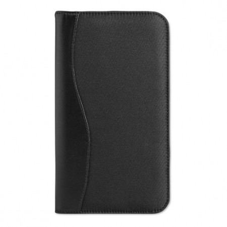 Black Zippered Travel Wallet Organizer with Card Slots
