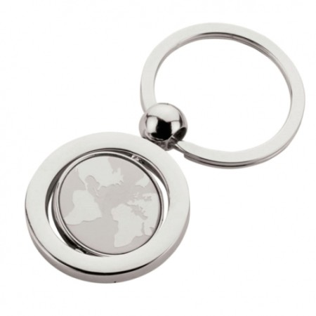Custom World Map Spinner Keychain