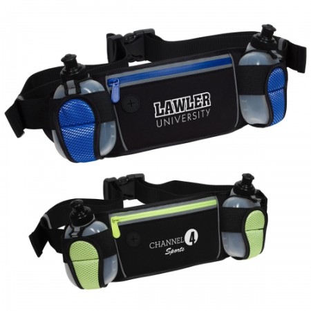 Sleek Water Resistant Sports Waist Pack w/ Dual B