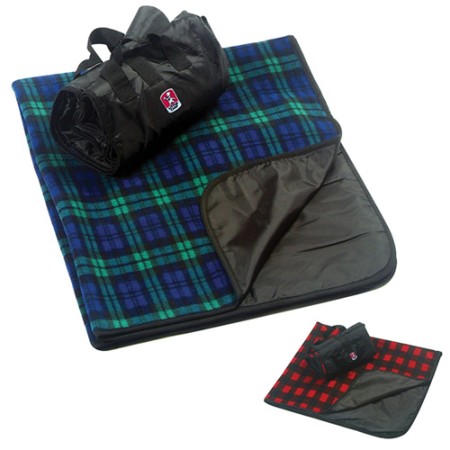 Embroidered Plaid Foldable Picnic Blanket